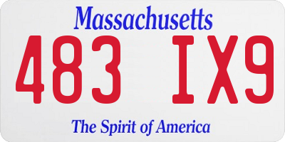 MA license plate 483IX9