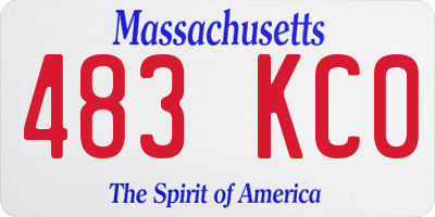 MA license plate 483KC0