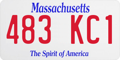 MA license plate 483KC1