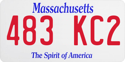 MA license plate 483KC2