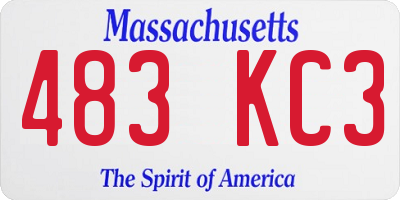 MA license plate 483KC3