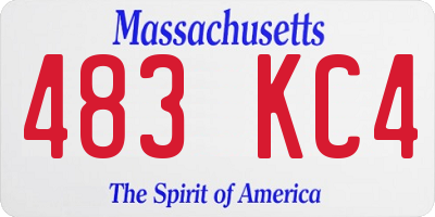 MA license plate 483KC4