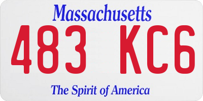 MA license plate 483KC6