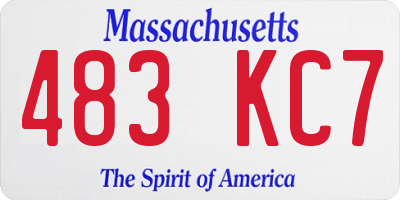MA license plate 483KC7