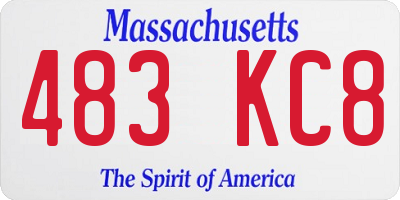 MA license plate 483KC8