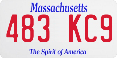 MA license plate 483KC9