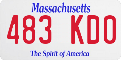 MA license plate 483KD0
