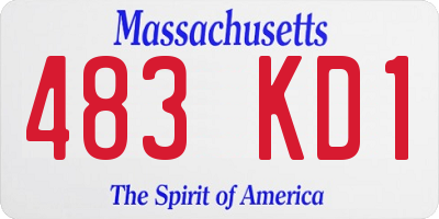 MA license plate 483KD1