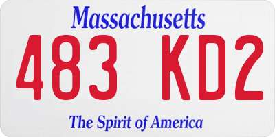 MA license plate 483KD2