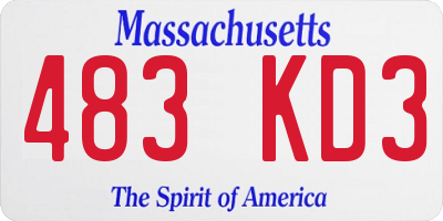 MA license plate 483KD3