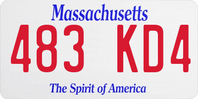 MA license plate 483KD4