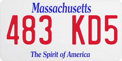 MA license plate 483KD5