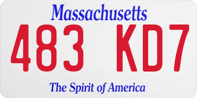 MA license plate 483KD7