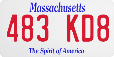 MA license plate 483KD8