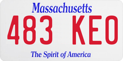 MA license plate 483KE0