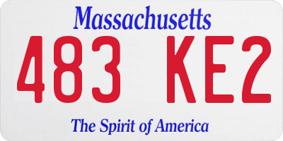 MA license plate 483KE2