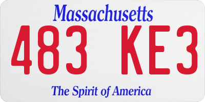 MA license plate 483KE3