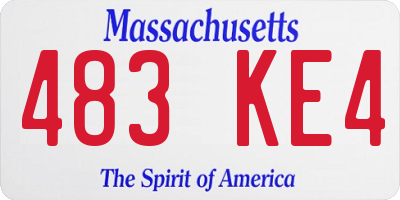 MA license plate 483KE4