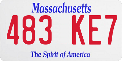 MA license plate 483KE7