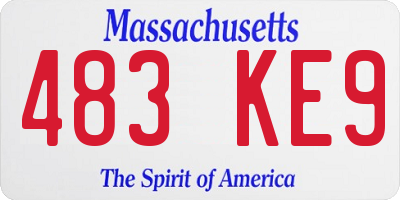 MA license plate 483KE9