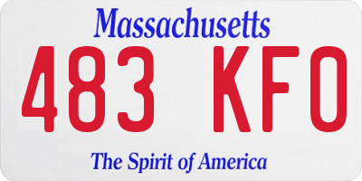 MA license plate 483KF0