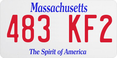 MA license plate 483KF2