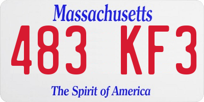 MA license plate 483KF3