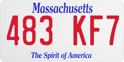 MA license plate 483KF7