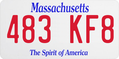 MA license plate 483KF8