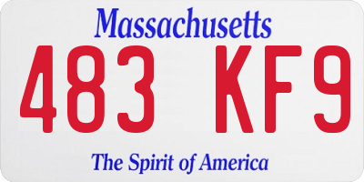 MA license plate 483KF9