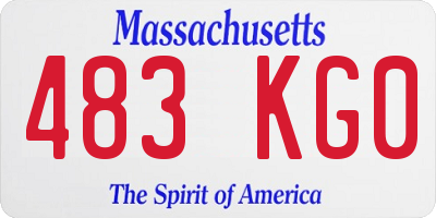 MA license plate 483KG0