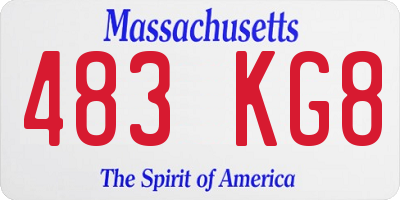 MA license plate 483KG8
