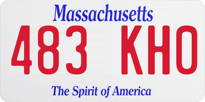MA license plate 483KH0