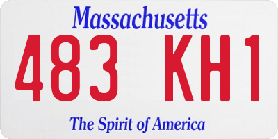 MA license plate 483KH1