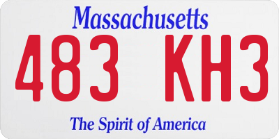 MA license plate 483KH3