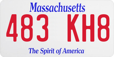 MA license plate 483KH8