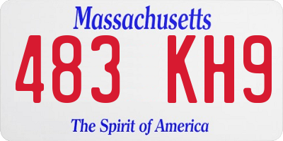 MA license plate 483KH9