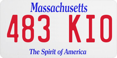 MA license plate 483KI0