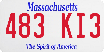 MA license plate 483KI3