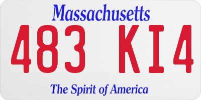 MA license plate 483KI4