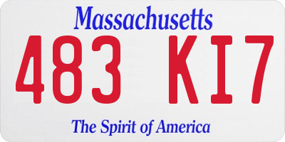 MA license plate 483KI7