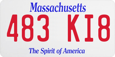 MA license plate 483KI8