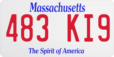 MA license plate 483KI9