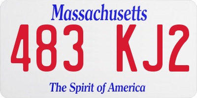 MA license plate 483KJ2