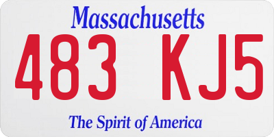 MA license plate 483KJ5