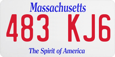 MA license plate 483KJ6