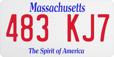 MA license plate 483KJ7