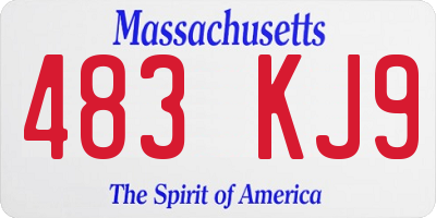 MA license plate 483KJ9