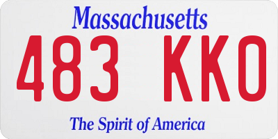 MA license plate 483KK0