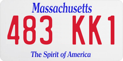 MA license plate 483KK1